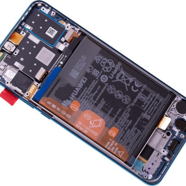 Γνήσια Οθόνη Και Μηχανισμός Αφής Με Πλαίσιο Και Μπαταρία Huawei P30 Lite Μπλε 02352RQA