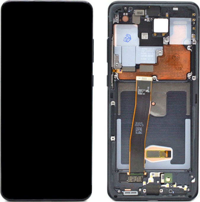 Γνήσια Οθόνη Και Μηχανισμός Αφής Samsung Galaxy S20 Ultra G988 Cosmic Black (Service Pack) GH82-22327A
