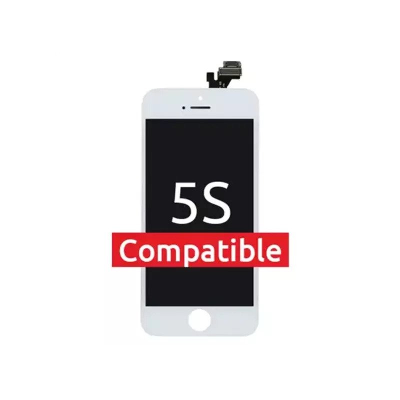 Συμβατή Οθόνη Και Μηχανισμός Αφής Apple iPhone 5s Λευκό AP5S001W3