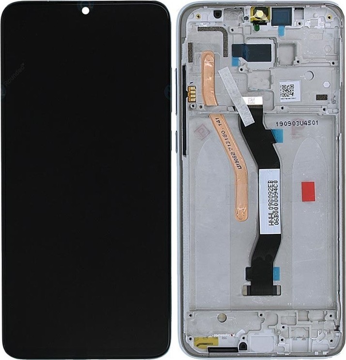 Γνήσια Οθόνη Με Μηχανισμό Αφής Και Πλαίσιο Για Xiaomi Redmi Note 8 Pro Mediatek CPU Λευκό (Service Pack) 56000300G700